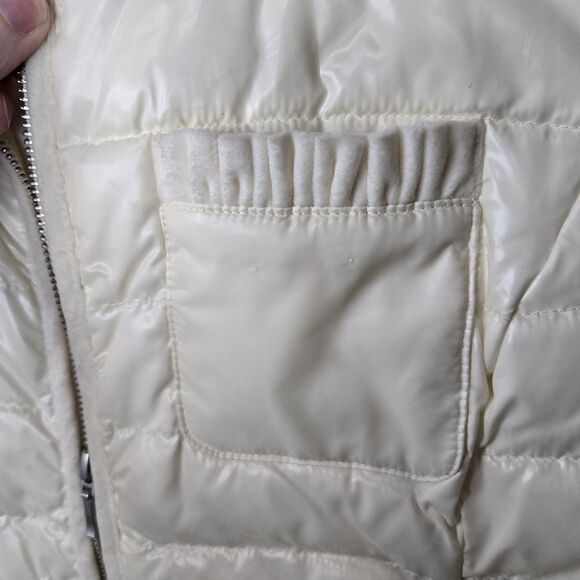 Talbots Cream Lightly Puffed Puffer Jacket Minimalist XS - Picture 4 of 6